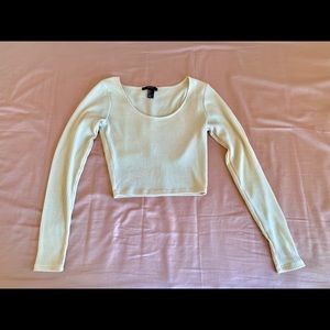 🐤baby yellow long sleeve crop top